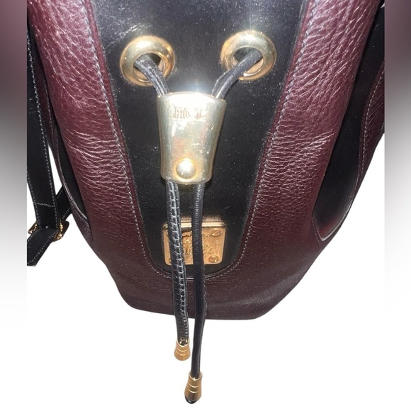 Like New Vintage Handcrafted Leather Goods Brown Leather Drawstring Bucket Bag - Picture 3 of 11